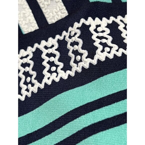 Madison Leigh Dress Womens‎ 16 Multicolor Striped Polka Dot 3/4 Sleeve Bow Trim - Picture 7 of 11